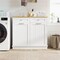 Costway Wooden Kitchen Trash Cabinet Tilt Out Bin Holder w/ Drawer & Storage Shelf Black/White/Coffee/Gray